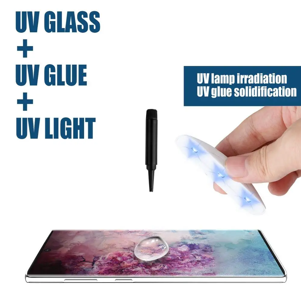 

9D UV Nano Liquid Curved Edge Tempered Glass For Samsung Galaxy S7 Edge S8 S9 Plus Note 8 9 10 Pro Note10 Plus Screen Protector