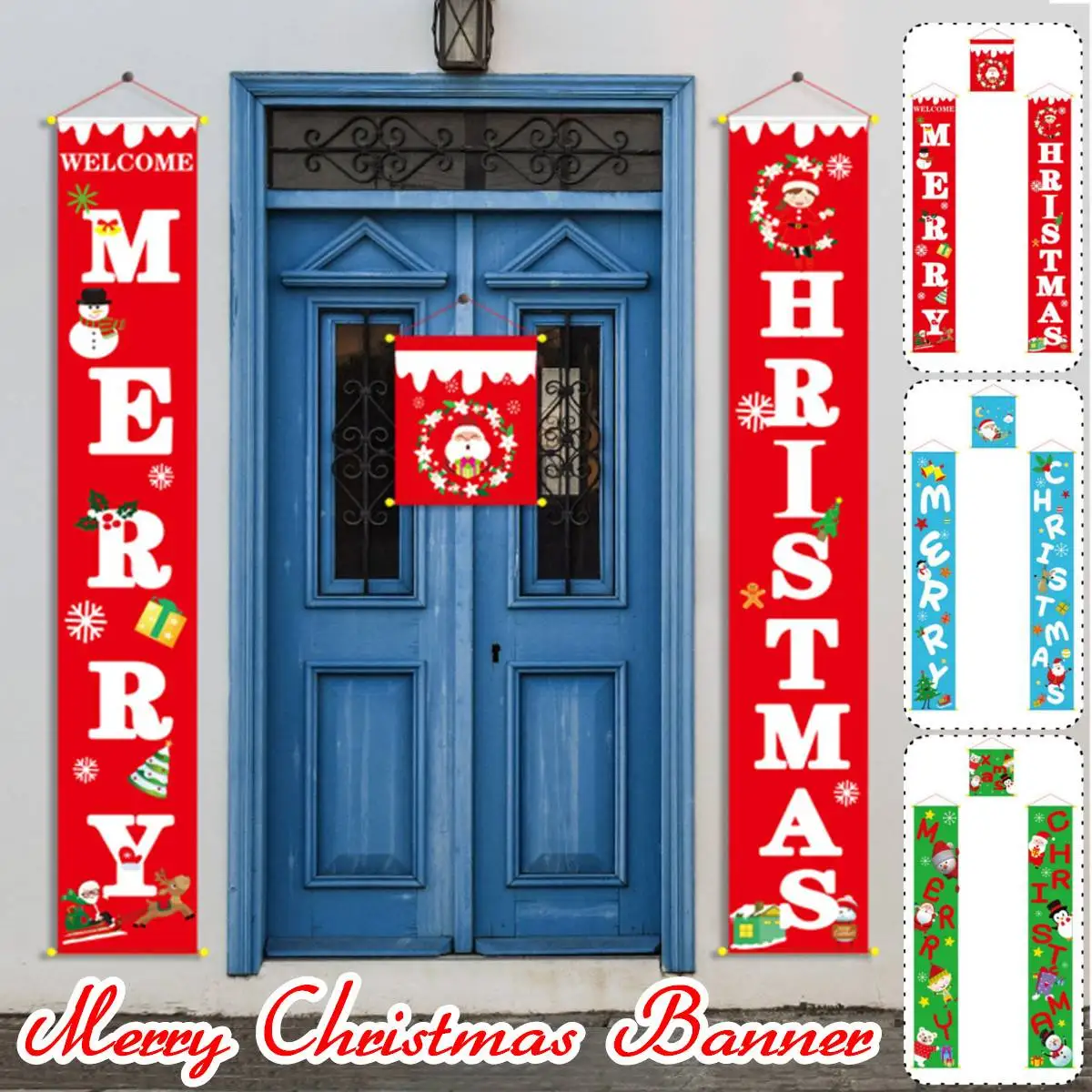 

3pcs/set Merry Christmas Porch Sign Decorative Door Banner Christmas Decorations for Home Hanging Christmas Ornaments