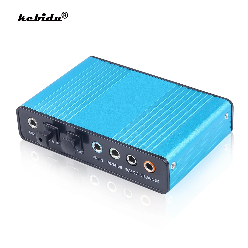 Kebidu USB 2 0 Звуковая карта 6 Каналов 5 1 оптическая внешняя аудиокарта контроллер SPDIF