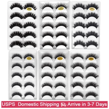 

5 pairs mink lashes false eyelashes natural fake lashes 3d mink eyelashes 3d lashes for mink cilios makeups maquiagem faux cils