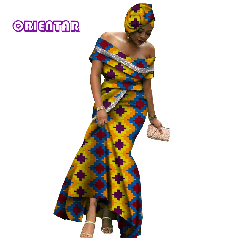 2020 Модный комплект из обуви в африканском стиле платья для женщин сверкающие Slash