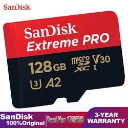 Sandisk – carte Micro SD Extreme Pro, 32 go/64 go/128 go/256 go, sdxc, UHS/I/U3/v30c 10, haute vitesse, avec adaptateur 