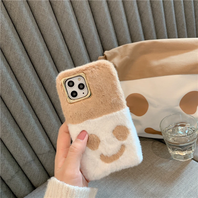 GlamPhone чехол плюшевый смайлик чехол для телефона для iPhone11Pro/Max X XS Max XR Мягкий силиконовый чехол для iPhone11 7 8 6 6s Plus чехол