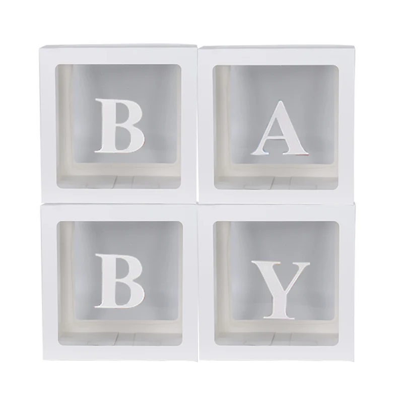 White BABY Прозрачный воздушный шар для Бэйби Шауэр сувенирная Подарочная коробка для свадьбы, дня рождения, украшения для детей на крестины - Цвет: White BABY
