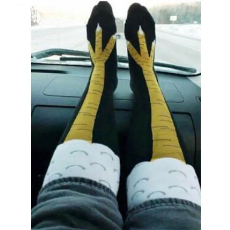 3D забавная курица зима-осень Для женщин носки высокие носки 3D мультфильм рисунок и принт в виде Милый Забавный тонкий носок средства ухода за кожей стоп женские креативные носки