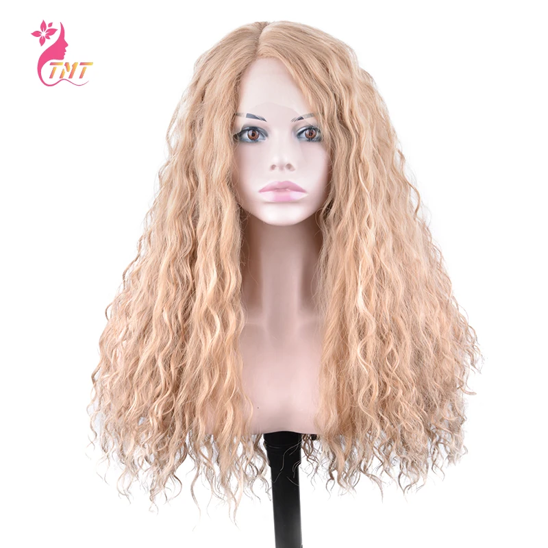 

Blonde Lace Hair Wig Synthetic Lace Front Wavy Wig Free Part Glueless Synthetic Long Curly Wavy Wigs For Black Women