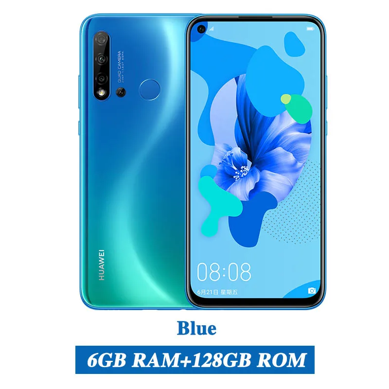 huawei Nova 5i, 6 ГБ, 128 ГБ, мобильный телефон Kirin 710, четыре ядра, 6,4 дюймов, Android 9,0, отпечаток пальца, 24 МП, фронтальная камера, GPU, Turbo 3,0 - Цвет: 6G 128G Blue