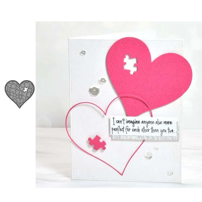 

JC New Design Heart Puzzle Metal Cutting Dies Craft Scrapbooking Die Cut Paper Card Make Shape Stencil Mold Mould Decor Template