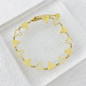 

Fashion women's Jewelry Silver color chain bracelet Mickey Classic charm style beautiful birthday gift top quality global hot