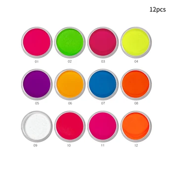 

Tool Dust Professional Art Decoration Pigment Manicure Nail Powder Set Iridescent 12 Colors Makeup Glitter Salon Mirror DIY