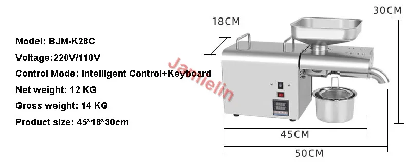 Jamielin коммерческое масло пресс машина масло пресс оливковое масло машина из нержавеющей стали холодной и горячей подходит для миндаля/арахиса