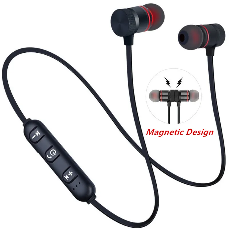 H31f2bd7400bb4ff1a582663688fd7329W - 5.0 Bluetooth Earphone Sports Neckband Magnetic Wireless earphones Stereo Earbuds Music Metal Headphones With Mic For All Phones
