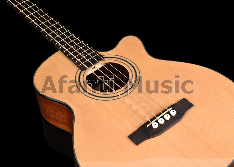 Afanti Music 4 strings Bass wood guitar Spruce top / Sapele Back & Sides Bass Acoustic guitar (WY-058X)
