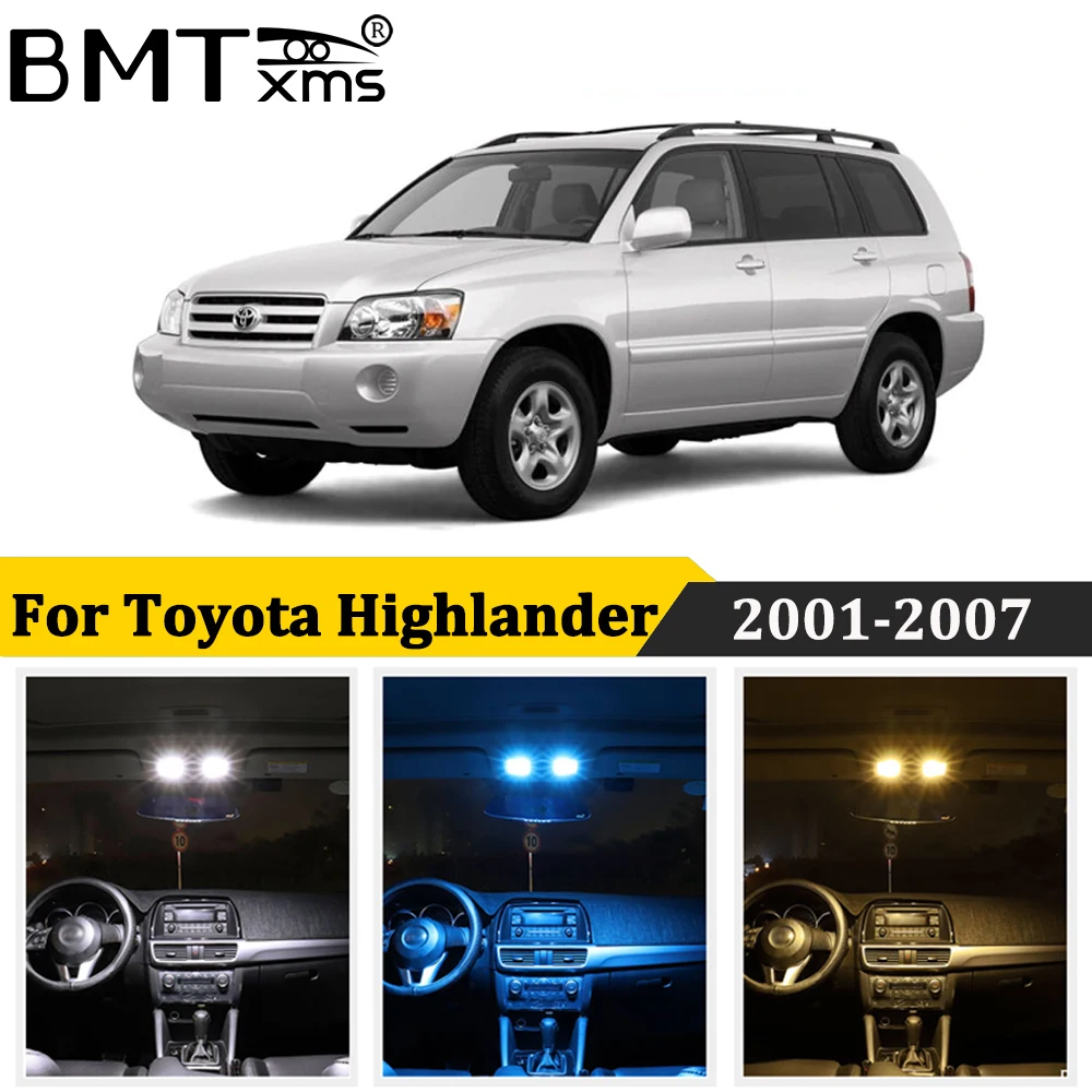 BMTxms 11 шт. Canbus для Toyota Highlander Kluger 2001-2007 Автомобильные светодиодные внутренние карты