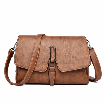 

2019 Women Messenger Bags Small Leather Shoulder Bag Female Sac a Main Vintage Flap Ladies Bag Crossbody Bags For Women Bolsas