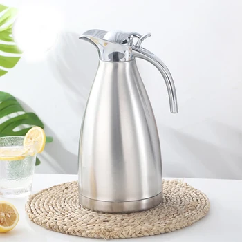 

4 Color 1.5L 2L Vacuum Insulation Double Wall Stainless Steel Coffee Pot Milk Tea Jug Water Carafe Flask Thermal Thermos Bottles
