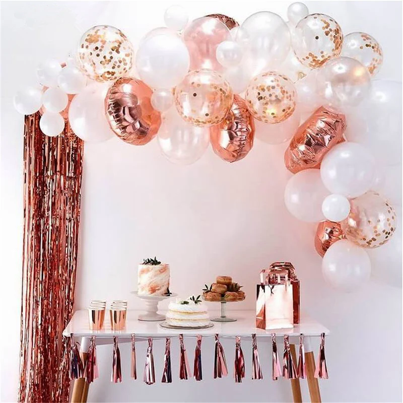 55 шт розовые и золотые воздушные шары комплект гирлянды латексные шары для детского дня рождения, свадьбы