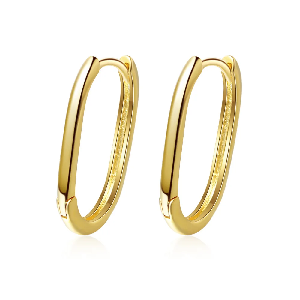 925-Sterling-Silver Earrings Jewelry Gold Stud Women Fashion New for Geometric Korea