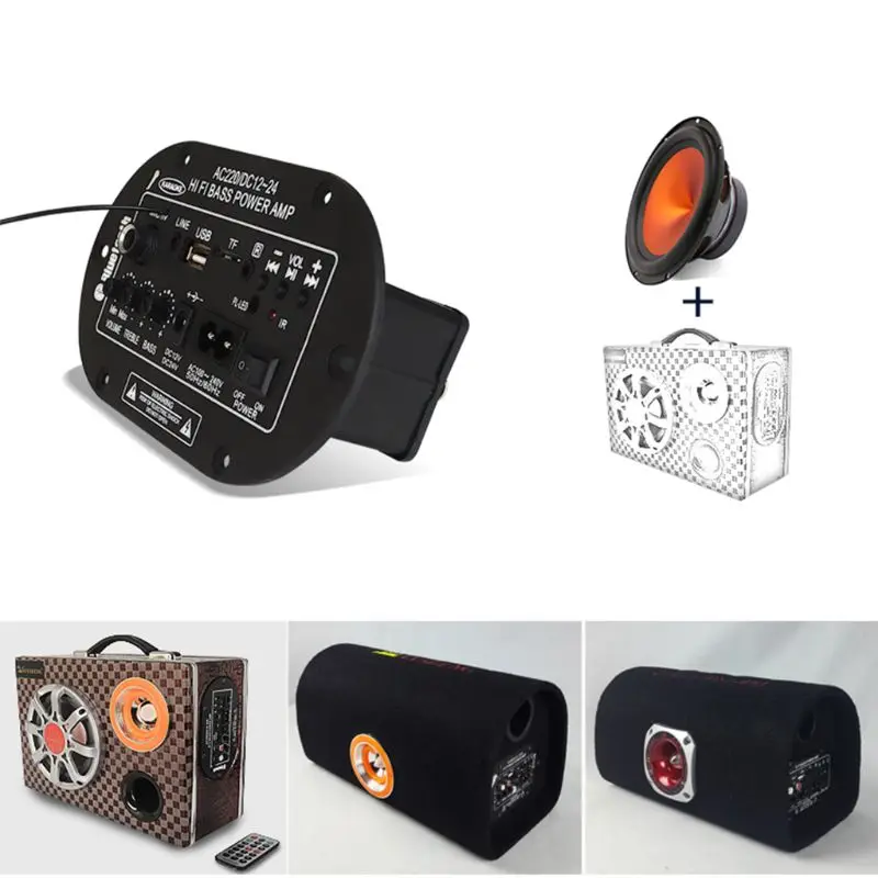 25 Вт усилитель плата Bluetooth Amplificador USB FM радио TF плеер сабвуфер комплект