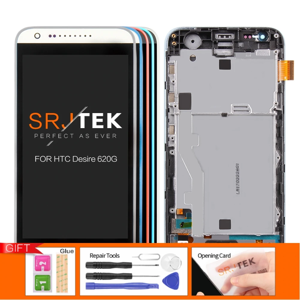 Дешево Оригинальный сенсорный ЖК экран для htc Desire 620G с рамкой для htc Desire 620G, дигитайзер, запасные части 620 620U 620T