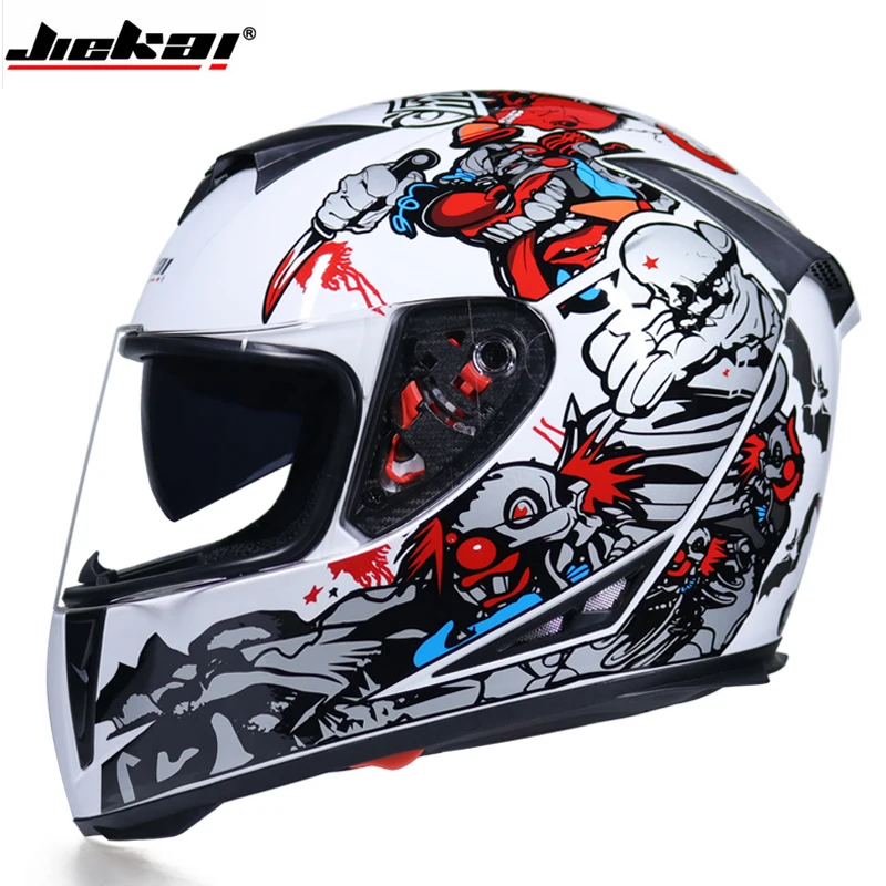 Full Face Motorcycle Helmet Dual Lens Stylish Fast Release Racing With Washable Lining Helm Casco Casque Moto DOT Approved