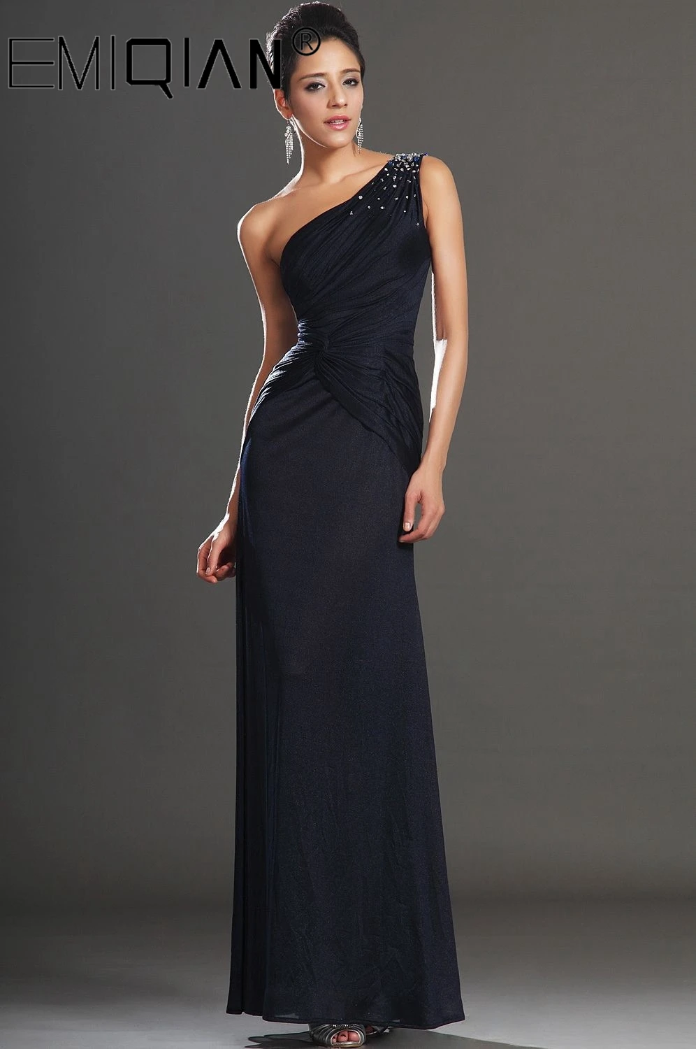 Blue Chiffon Evening Party Gown,Robe 