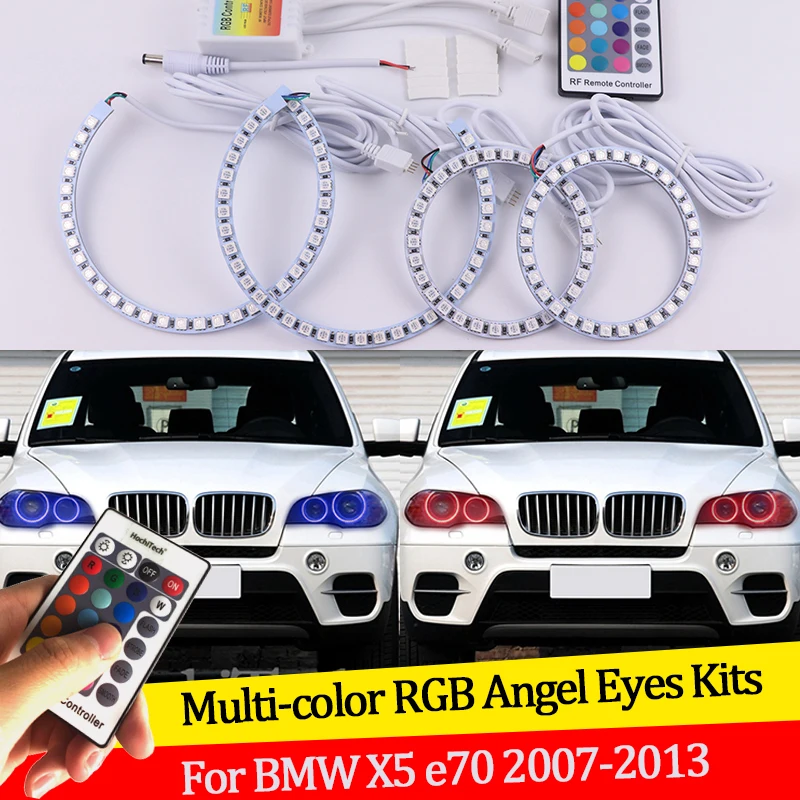 Для BMW X6 E71 E72 X6M 2008-2014 16 цветов RGB ангельские глазки светодиодный Halo кольца RF
