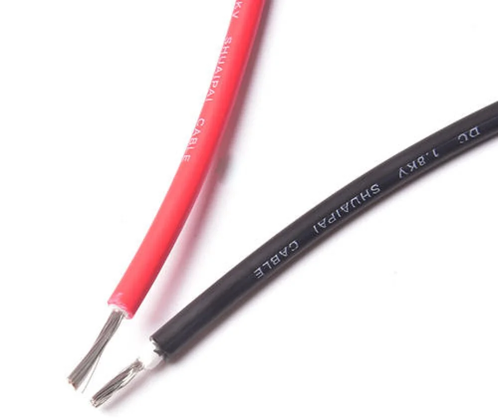 Solar Panel Connector Cable 1 Pair 2.5mm Solar Panel Photovoltaic Cable Copper Wire with Crocodile clip