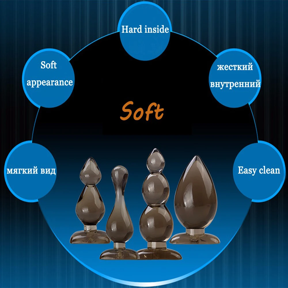 Стимулирующая пробка Мягкие силиконовые бусины анальная пробка анальные вставки различных размеров смешные