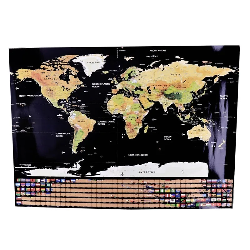 82,5X59,4 см черная карта мира для путешествий, скретч-карта, индивидуальная стираемая карта мира без трубки, креативные декоративные наклейки на стену