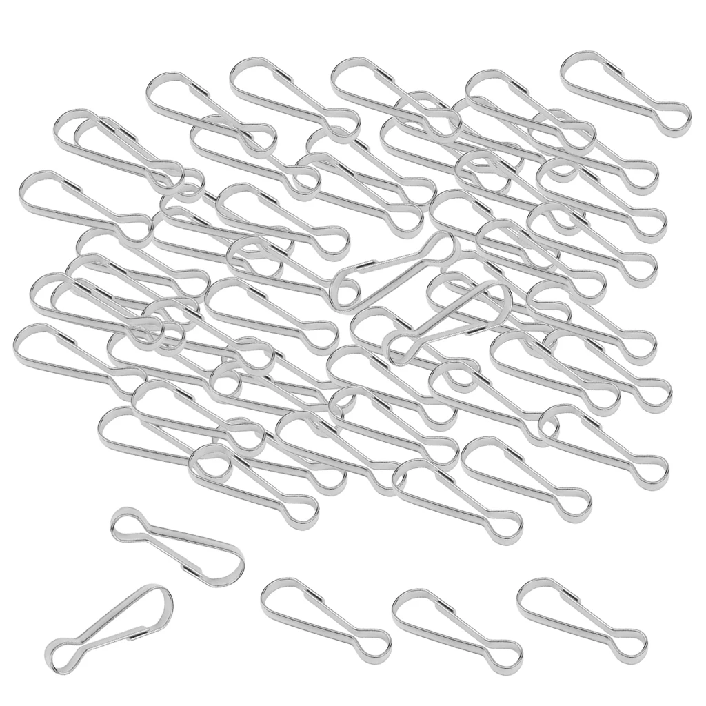 

100pcs Stainless Steel Snap Hooks For Camping, Fishing, Hiking Or Traveling