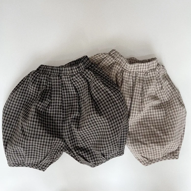 Children S Five Point Pants Toddler Cotton Linen Shorts Summer New Loose Plaid Bloomers Boys Girls Pumpkin Anti Mosquito Pants Pants Aliexpress