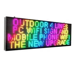 Wifi programável led sinal cor cheia 39 "x14" p10 ao ar livre smd mensagem de rolagem display led