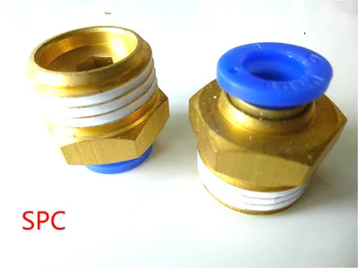 

50pcs One Touch Push In Brass Tube Straight Union Connector Spc4-02 R1/4