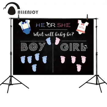 

Allenjoy party backdrop for photo Gender reveal baby shower newborn boy or girl background photophone photocall photozone decor