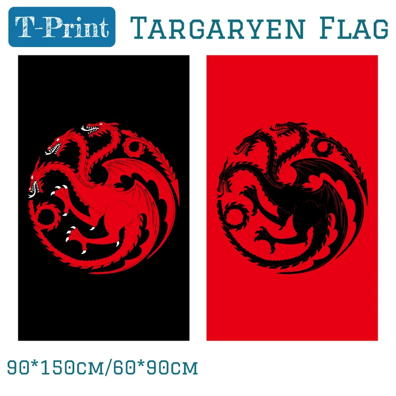 

Free shipping Blood Targaryen Sigil Logo Licensed Large Flags 90x150cm 60*90cm Polyester Digital Print Banner 3x5ft