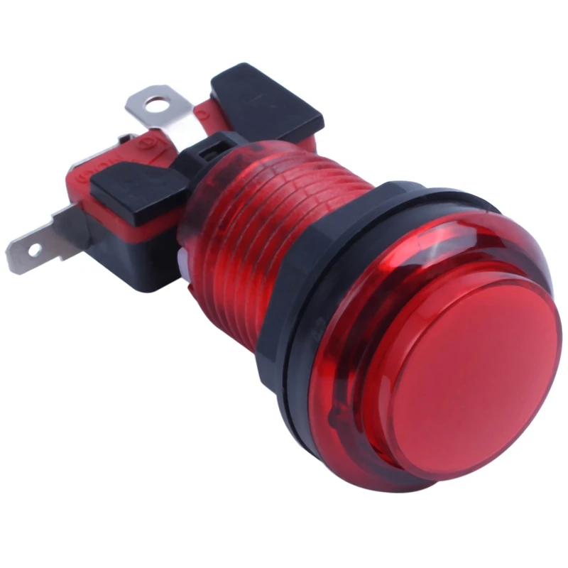 Round Lit Illuminated Arcade Video Game Push Button Switch LED Light 5V/12V Color:Red | Спорт и развлечения