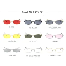 1 шт. металлические маленькие квадратные солнцезащитные очки Европейская и американская мода солнцезащитные очки мужские и женские трендовые солнцезащитные очки ретро очки