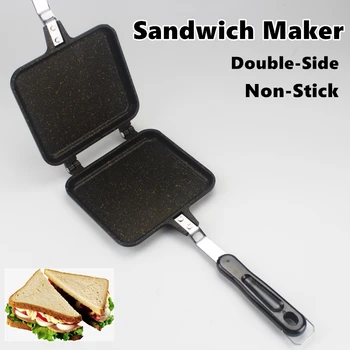 

Double-Side Non-Stick Sandwich Maker Bread Toast Breakfast Machine Waffle Pancake Baking Barbecue Oven Mold Grill Frying Pan
