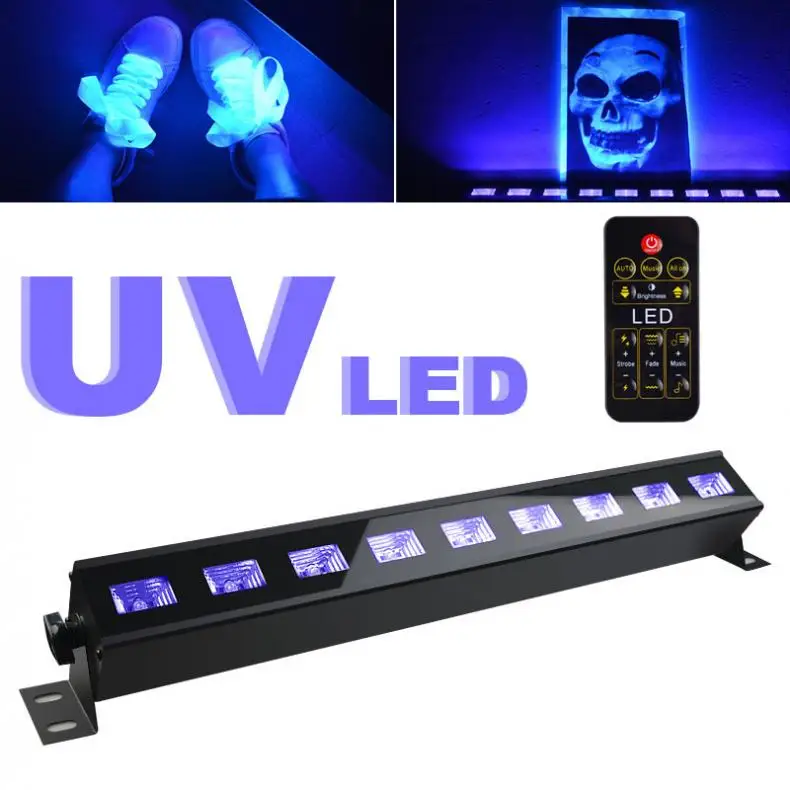 

9 UV LED Black Violet Stage Light with on/off Switch DMX512 Control for Christmas Indoor Stage Decoration / Party / Disco Club