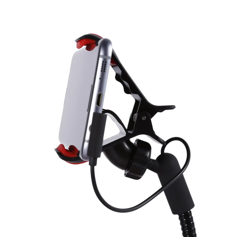  Universal 360 Ratation Cradle Car Mount Clip Phone Holder with USB Car Charger & FM Transmitter for