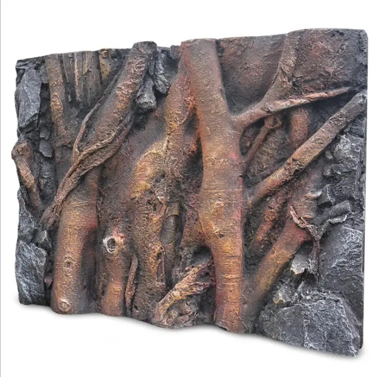Ящик для рептилий 3D фон пена Ландшафтный узор корня дерева геккон ящерица черепаха Тарантул лягушка вивария декорация для террариума