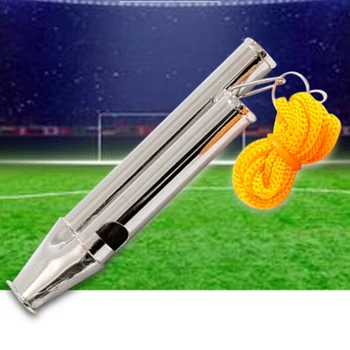 

Metal Coach Referee Whistle With Lanyard Neck Rope Cord Emergency Security Outdoor Ball Sports Game Trainning Whistle