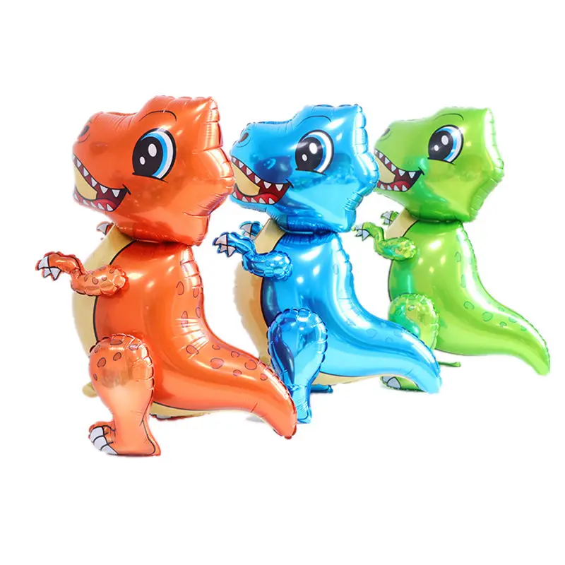 

1pc 3D Dinosaur Foil Balloons Green Blue Standing Dinosaur Helium Ballons Happy Birthday Party Decorations Kids Boys Favors Toys