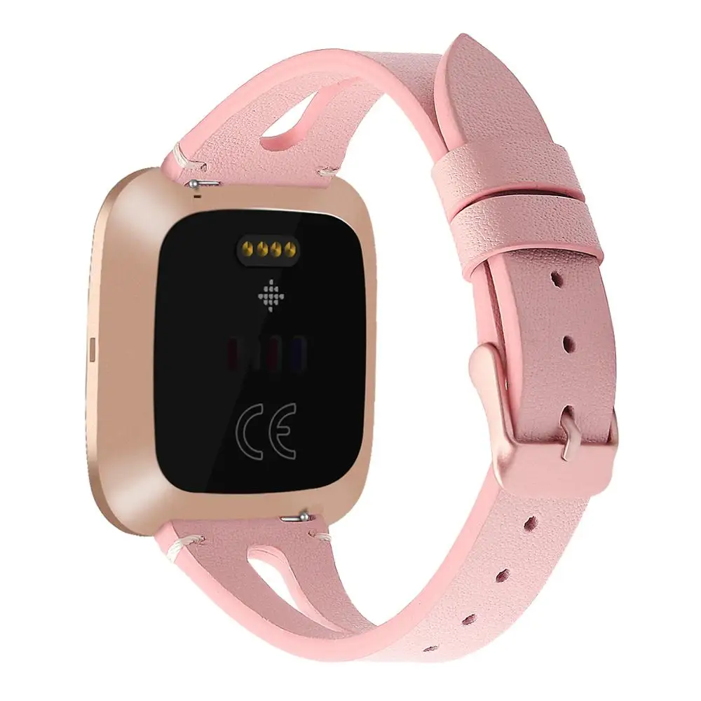 pink Печать кожаный ремешок для часов для Fitbit Versa 2 Смарт-часы шаблон Браслет для fitbit versa/versa lite correa - Цвет: pink