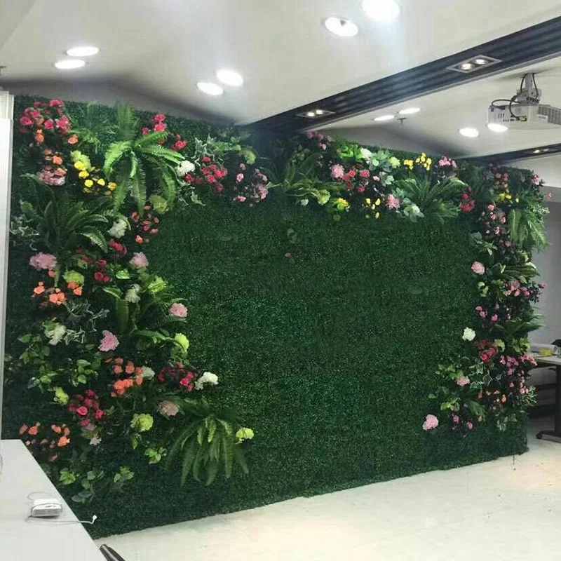 Зеленый завод стена искусственный газон Boxwood изгородь сад задний двор домашний