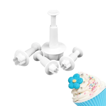 

1 Set Plum Blossom Cherry Flower Plunger Fondant Cutter Sugarcraft Cake Decorating Tools DIY Cookie Stamper Baking Accessories
