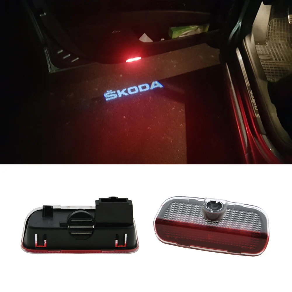 

2pcs LED Car Door Welcome Light Laser Projector Logo Light For Skoda Superb 2009 2010 2011 2012 2013 2014 2015 Car Accessories