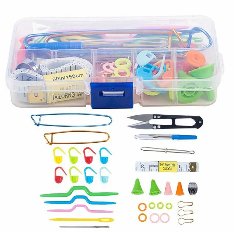 

1 Set Knitting Tools Crochet Needle Hook Knitting Knit Craft Accessories Weave w/Case Box Yarn Kit