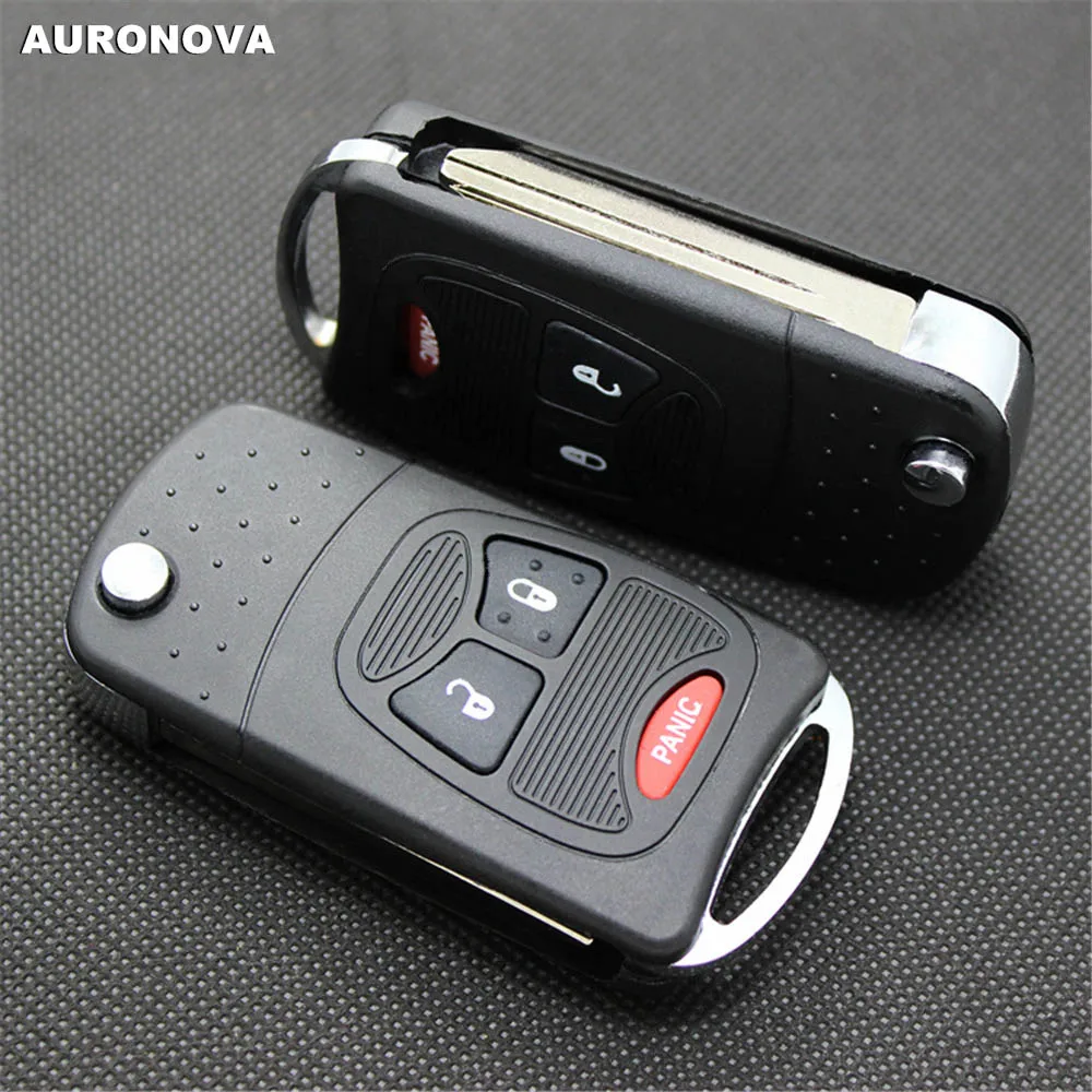 Auronnova новое обновление Складной Корпус ключа для Chrysler Aspen Pt Cruiser Dodge caliber Dakota Jeep 2+ 1 кнопки чехол для дистанционного ключа от машины